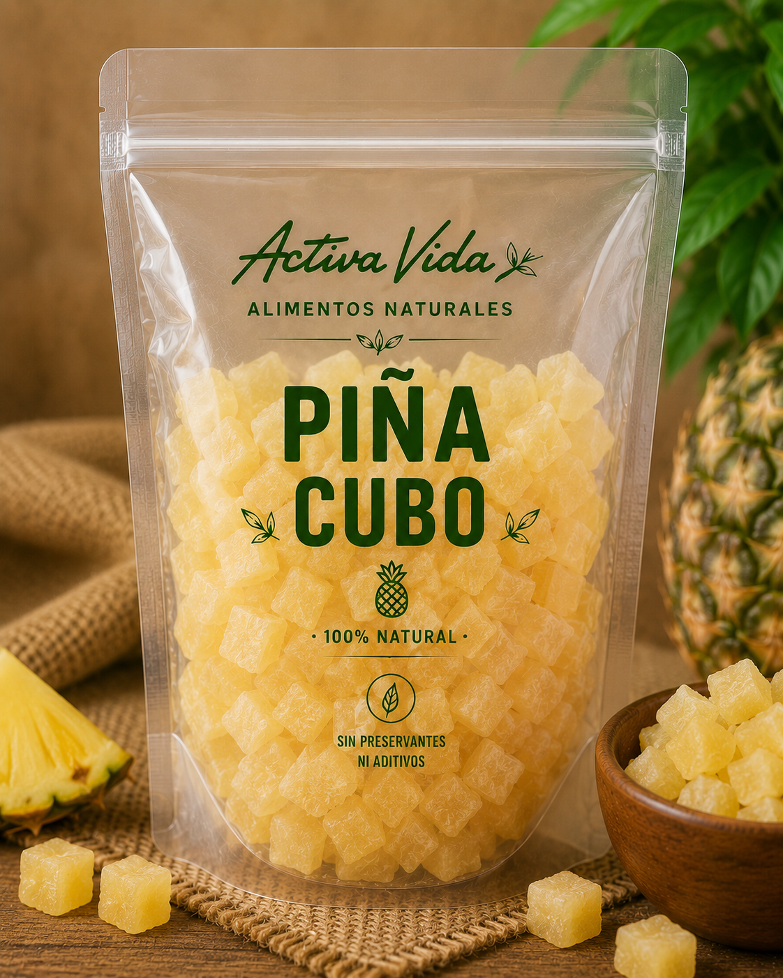 PIÑA DESHIDRATADA CUBOS